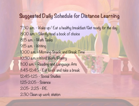  Suggested Daily Schedule