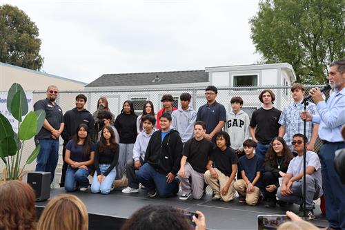 Tiny home wood shop students being honored for their efforts and dedication.
