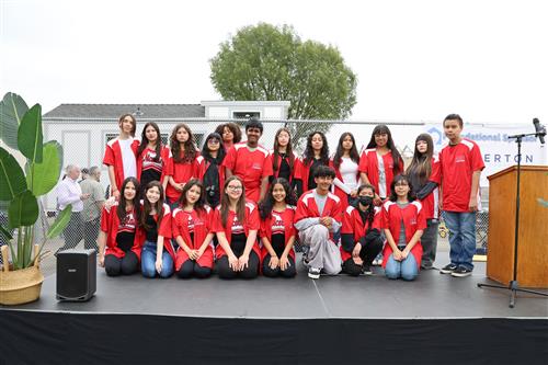 Leadership students who participated in documenting the tiny home process.