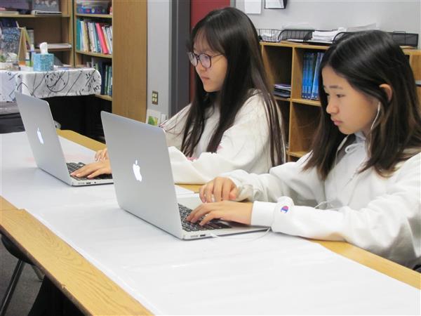 Students taking exam