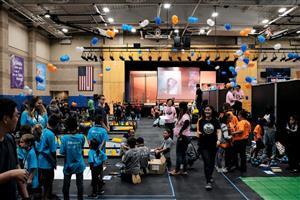 Students competing at Robot Nation