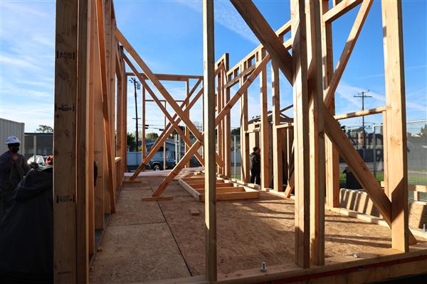 A lot of progress have been made in the framing of the walls.