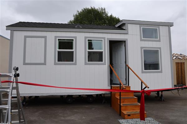 Completed tiny home ready for the ribbon cutting.